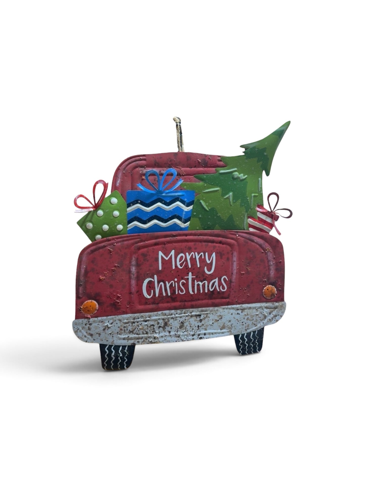 Merry Christmas Metal Truck Door Hanger