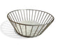 Silver Wire Bread Basket with White Marble Base