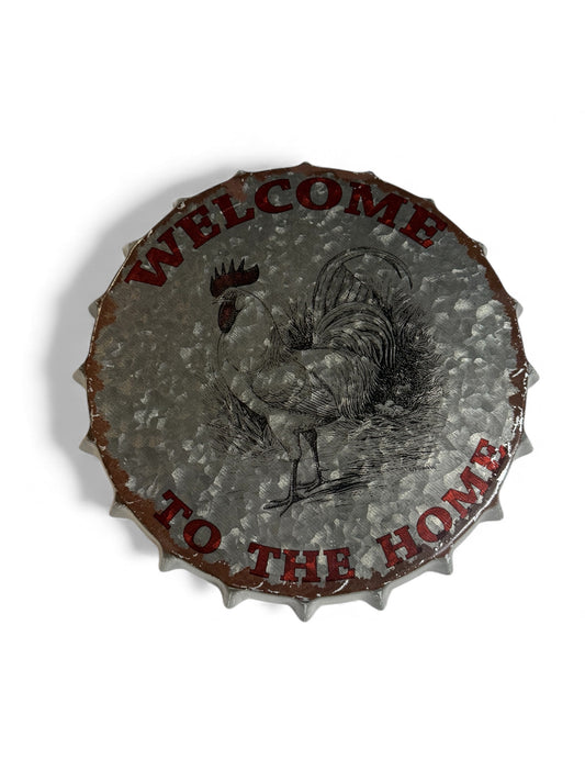 Welcome to the Home Bottle Cap Decor