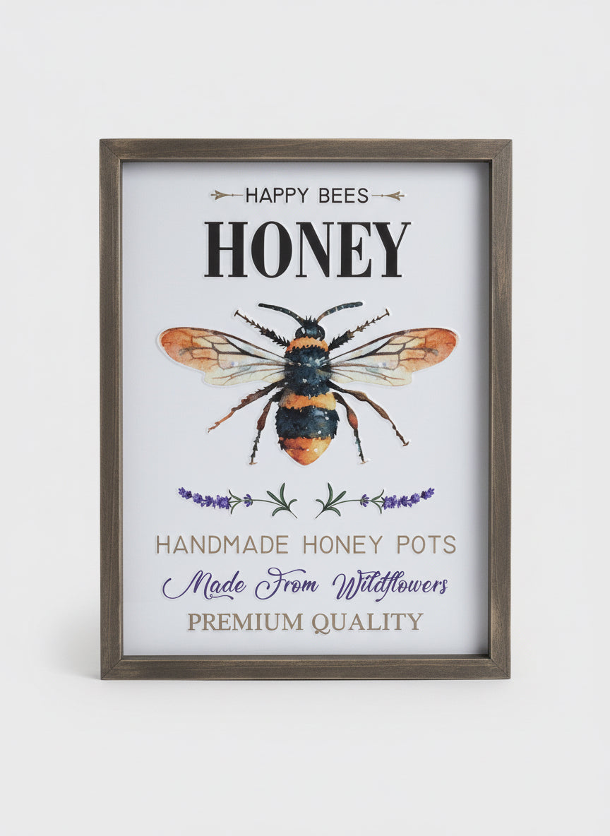 Happy Bees Honey Sign