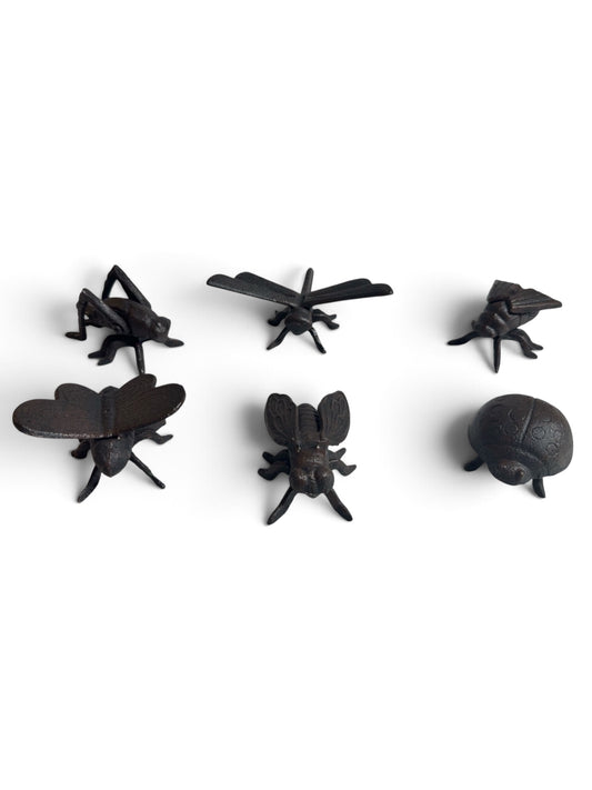 Set of 6 Cast Iron Bugs