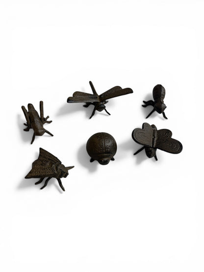 Set of 6 Cast Iron Bugs