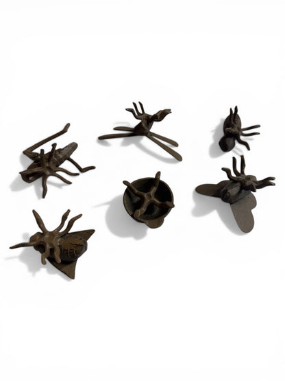 Set of 6 Cast Iron Bugs