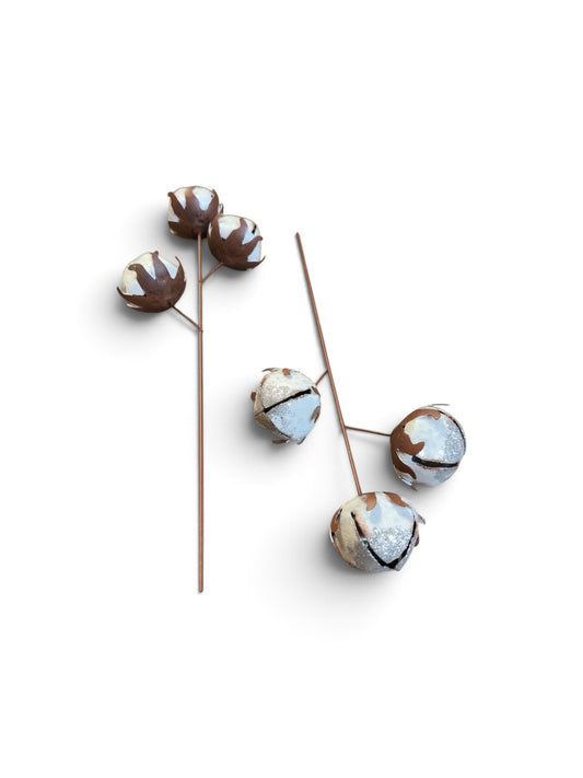 Rustic Jingle Bell Cotton Stems