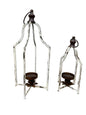 White Metal Lantern Sets (2 Sets)
