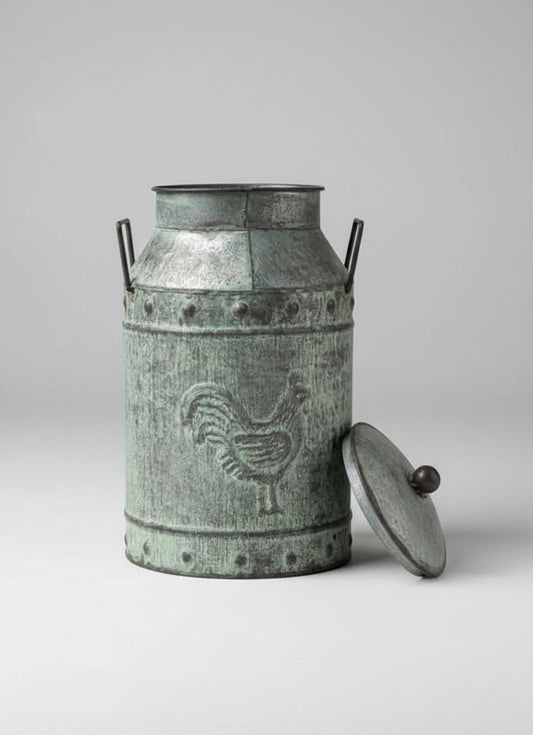 Rooster Cream Can with Lid