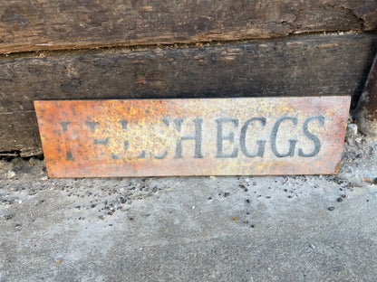 4– Tin Fresh Eggs Sign (838L)